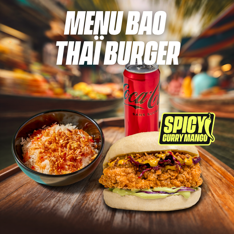 MENU BAO THAÏ BURGER SPICY CURRY MANGO
