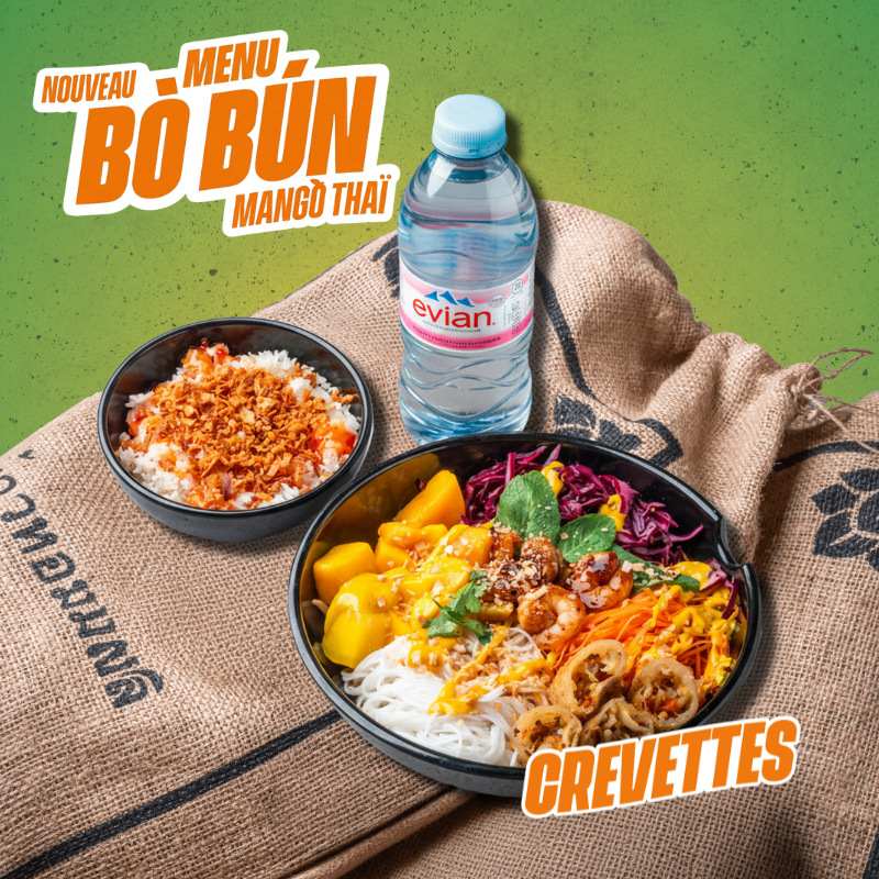 MENU BÒ BÚN MANGO THAÏ CREVETTES